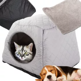   kutyaágy puha kennel kutyaszobaház játszószekrény, szürke