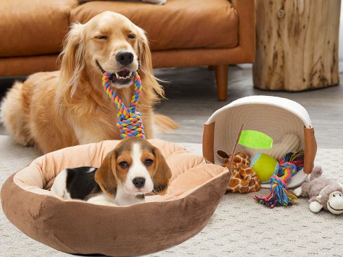 Plüss kutyaágy macskaágy puha kanapé barna