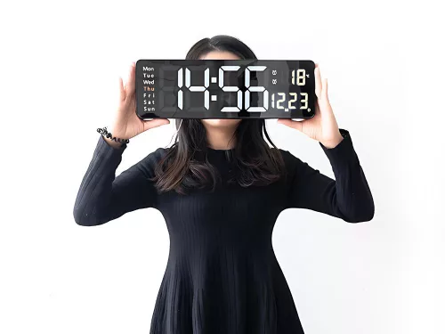 Elektronikus óra digitális led függő dátum hőmérséklet ébresztő óra napok