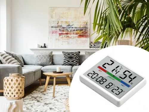 elektronikus időjárásállomás páratartalom Mágneses tartóval és állvánnyal