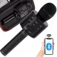 Vezeték nélküli mikrofon bluetooth karaoke hangszóró kerek tokkal különböző módok fekete