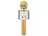 Vezeték nélküli mikrofon bluetooth karaoke hangszóró kerek tokkal különböző módok arany