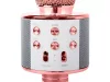 Vezeték nélküli mikrofon bluetooth karaoke hangszóró kerek tokkal különböző módok rózsaszín