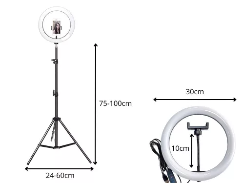 Led gyűrűs lámpa + telefontartó + állvány 100cm 3 árnyalatú