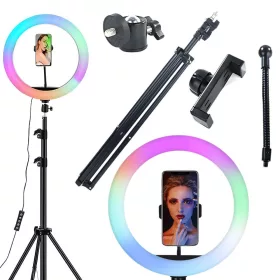   Led rgb gyűrűs fény + telefontartó + állítható állvány