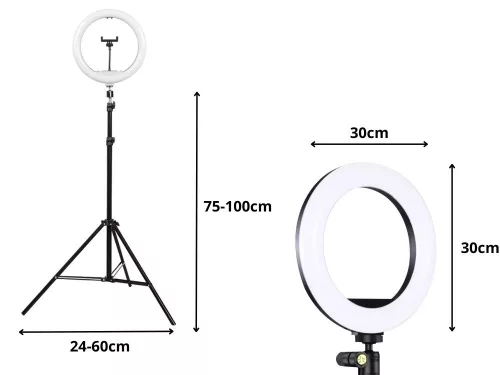 Led rgb gyűrűs fény + telefontartó + állítható állvány