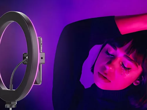Led rgb gyűrűs fény + telefontartó + állítható állvány
