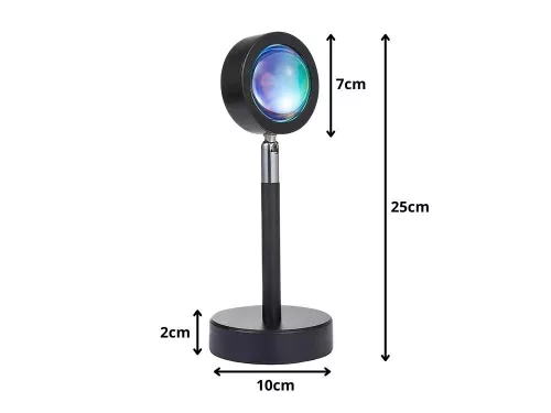 Projektor lámpa naplemente kelet utánzat fém led rgb usb + távirányító