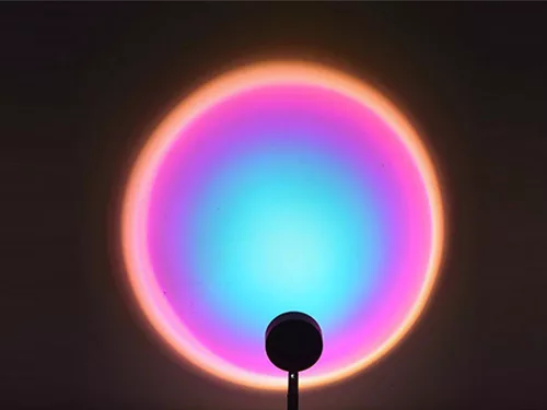 Projektor lámpa naplemente kelet utánzat fém led rgb usb + távirányító