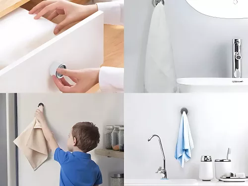 modern törölköző- és kendőtartó, speciális kattintómechanizmus