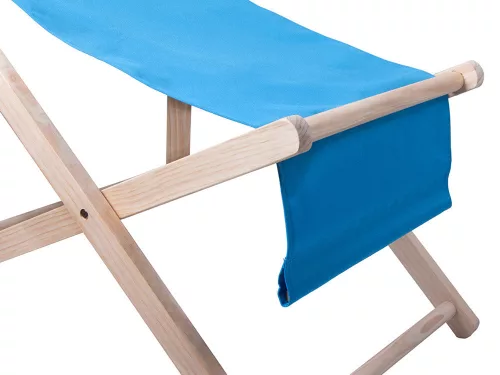 Fából készült napozóágy strandszékek összecsukható kerti párna strandszék kék