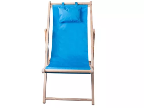 Fából készült napozóágy strandszékek összecsukható kerti párna strandszék kék