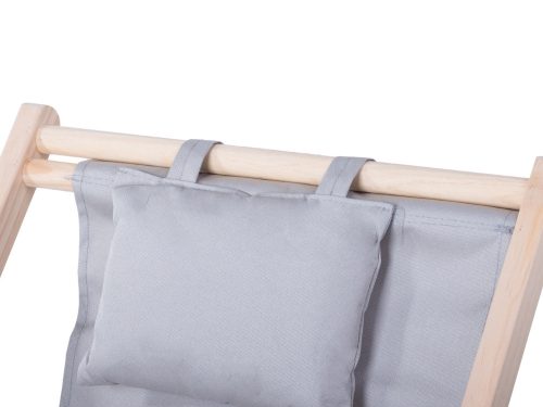 Fából készült napozóágy strandszékek összecsukható kerti párna strandszék szürke
