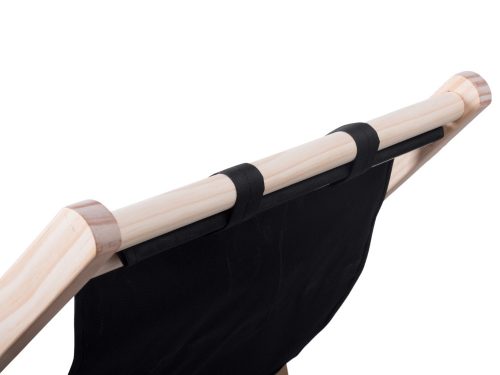 Fából készült napozóágy strandszékek összecsukható kerti párna strandszék fekete