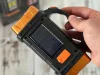 Napelemes zseblámpa, hordozható, újratölthető LED-es cob powerbank reflektor arany