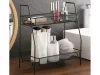 loft stílusú, kétszintes fém szervezőt , fürdőszobába konyhába, fekete