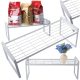 Fém polc, egyszintes konyhai szervező állvány, fehér, konyhába