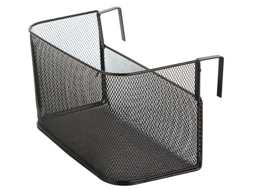 Kosár fém sínre szerelhető szervező függőkosár konyhai polc fekete