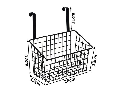 Kosár fém ajtóra akasztható szervező konyhai függőpolc fekete
