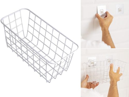 Függőkosár fém szervező függőpolc fehér erős