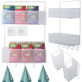 Fém szervező függőpolc konyhai polc fürdőszobai fogas