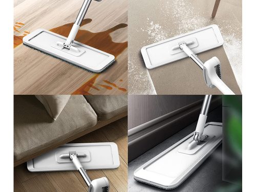 Lapos mop kézi törölővel 125 cm összecsukható széles mikroszálas műszálas