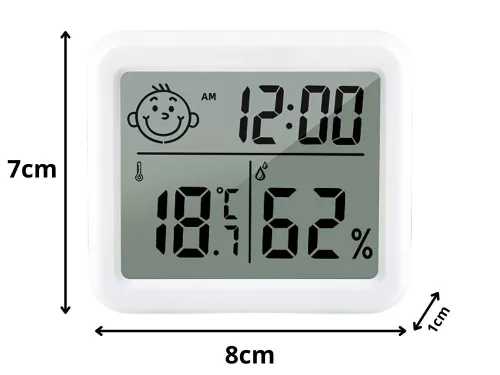 Hőmérő, higrométer, óra, elektronikus naptár, belső, vezeték nélküli