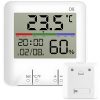 Hőmérő, időjárásállomás, beépített higrométer, óra, elemes LCD
