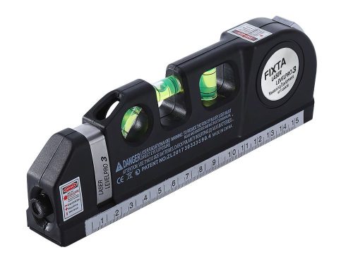 Precíziós lézeres vízmérték 2,5 m-es mérőszalaggal, lézerrel, 3 LED üzemmóddal, USB-vel