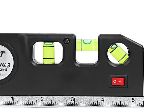 Precíziós lézeres vízmérték 2,5 m-es mérőszalaggal, lézerrel, 3 LED üzemmóddal, USB-vel