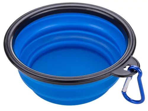 Szilikon tál kutyáknak összecsukható turisztikai carabinieri 400ml kék