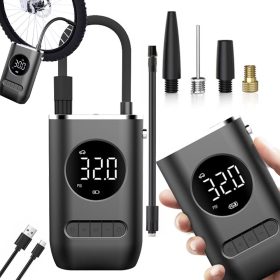   Akkumulátoros pumpa kerékpár autó elektromos kompresszor 10 bar lcd