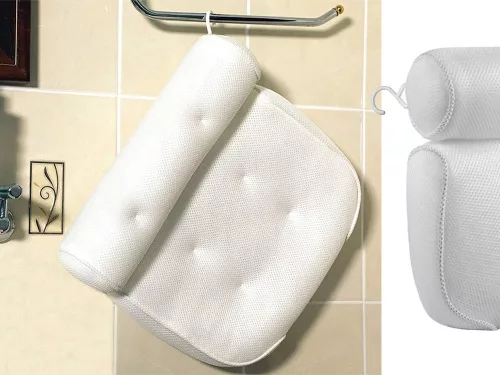 Kádpárna tapadókorongokkal otthoni spa fejtámla puha, horoggal