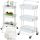 Fürdőszoba polc, konyhaszekrény, mobil állvány kerekeken, 3 szint, fehér