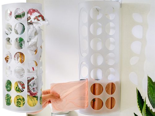 Műanyag zacskó szervező univerzális fehér műanyag zacskókhoz