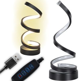   Spirál LED asztali lámpa, 3 fény szín, USB fényerő szabályozás