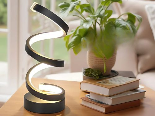 Spirál LED asztali lámpa, 3 fény szín, USB fényerő szabályozás
