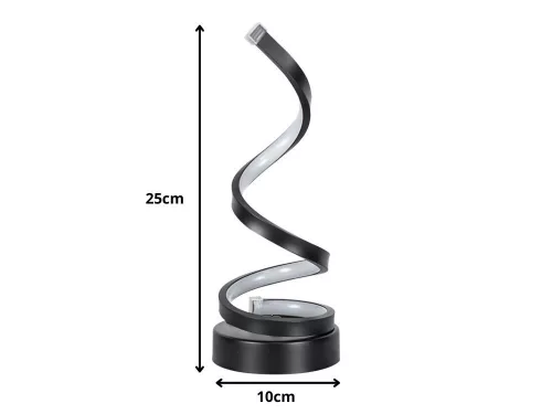 Spirál LED asztali lámpa, 3 fény szín, USB fényerő szabályozás