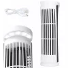 Mini oszlopos asztali ventilátor led világítással 2 sebességgel usb csendes működéssel