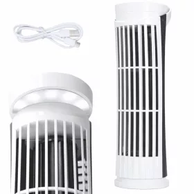   Mini oszlopos asztali ventilátor led világítással 2 sebességgel usb csendes működéssel