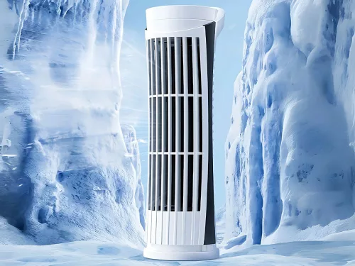 Mini oszlopos asztali ventilátor led világítással 2 sebességgel usb csendes működéssel