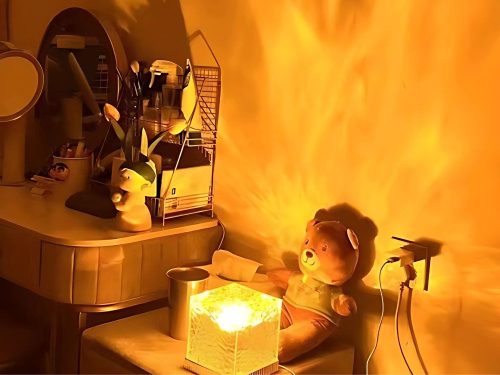 Rgb kristályfény usb távirányítóval hangulatos dekoratív éjjeliszekrény kocka