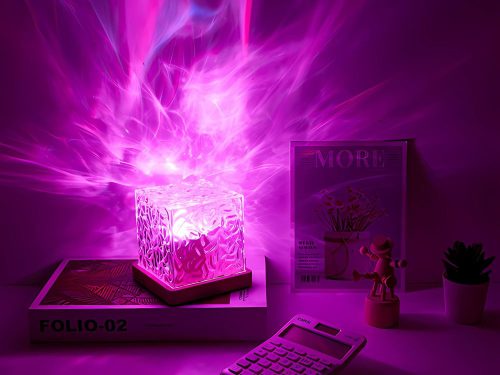 Rgb kristályfény usb távirányítóval hangulatos dekoratív éjjeliszekrény kocka