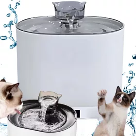  Fântână de băut pentru pisici și câini, bol automat + filtru 2l, senzor de mișcare