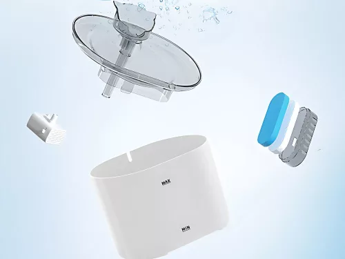 Fântână de băut pentru pisici și câini, bol automat + filtru 2l, senzor de mișcare