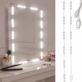   Led öltözőasztal tükör fények smink készlet 10 db usb 3 színű fény