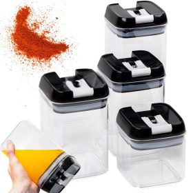   Konyhai élelmiszer-tároló edények tésztához, zárható edény, 4 darabos szett