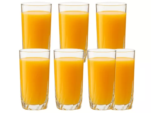 6 darabos magas, egyenes pohárkészlet hideg italokhoz, 340 ml