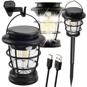   Napelemes kemping lámpa led kerti lámpa usb szürkület mozgásérzékelő