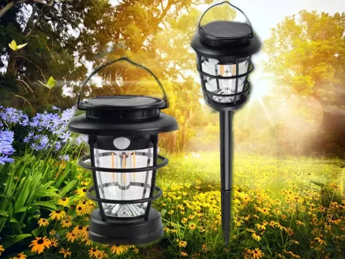 Napelemes kemping lámpa led kerti lámpa usb szürkület mozgásérzékelő